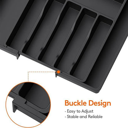 Expandable Cutlery Organizer - Adjustable Tray for Kitchen Drawers
