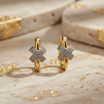 Brincos com Zirconia Oval