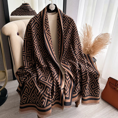 Cachecol Luxo Inverno –  Jacquard, Macio e Quente