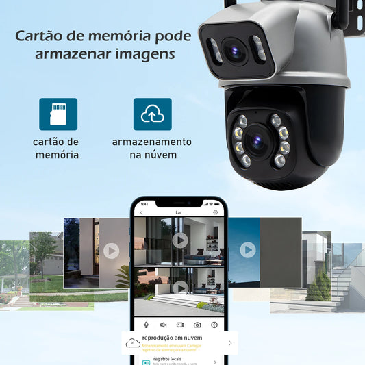 Câmera de Segurança Wi-Fi 4K Ultra HD à Prova d’Água 