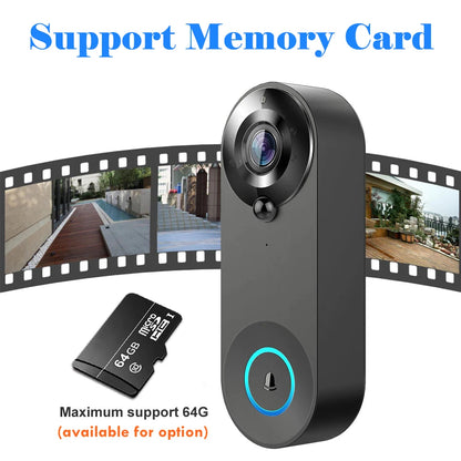 Campainha de Vídeo WiFi Inteligente 1080P Detecção de Movimento