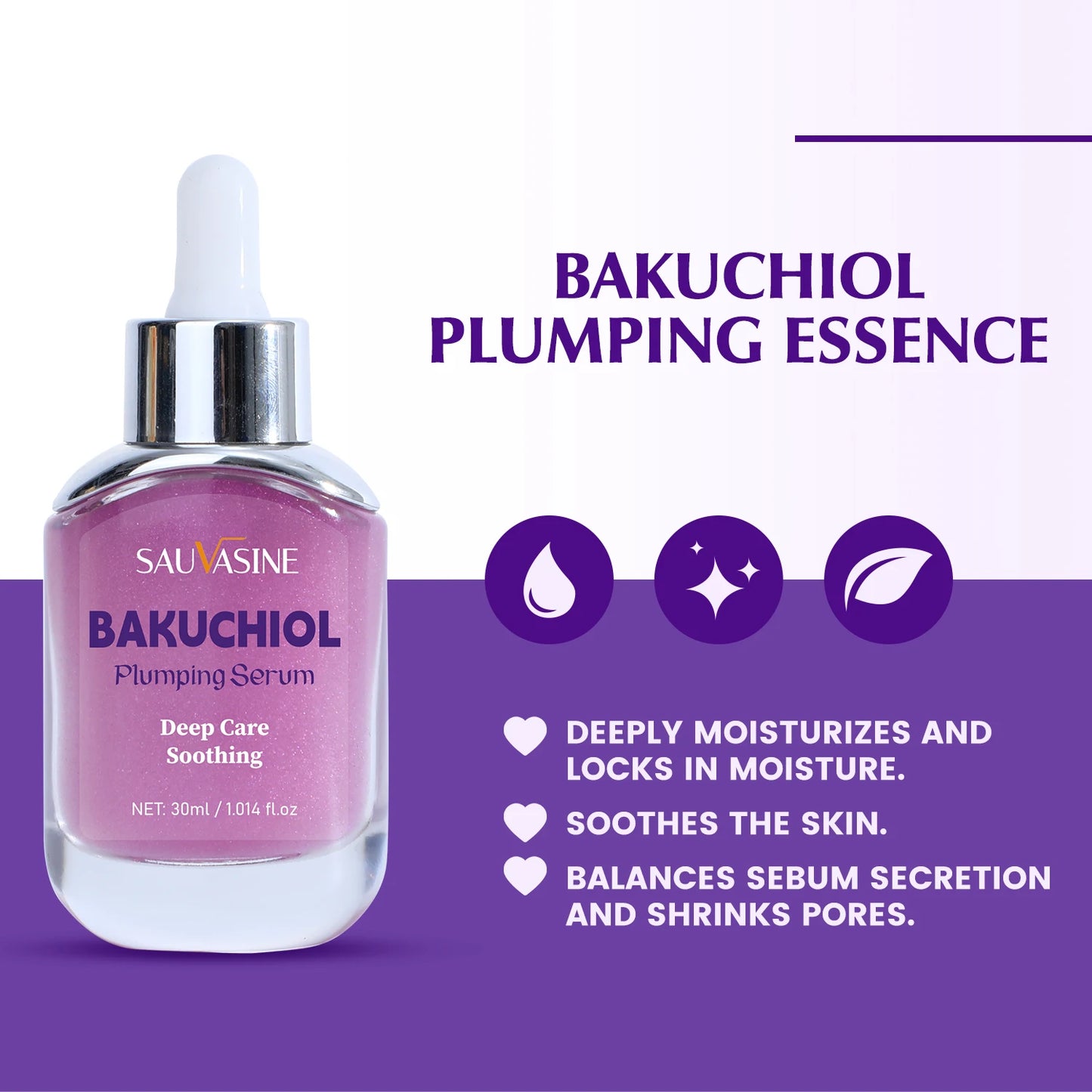 Sérum Bakuchiol Plumping 30ml – Hidratação Profunda & Firmeza