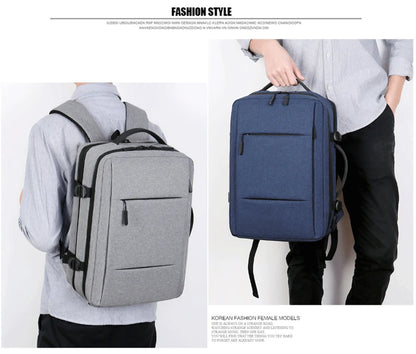 Mochila de Viagem e Trabalho – Impermeável, Expansível, com Porta USB e Compartimento para Notebook 15.6"moch
