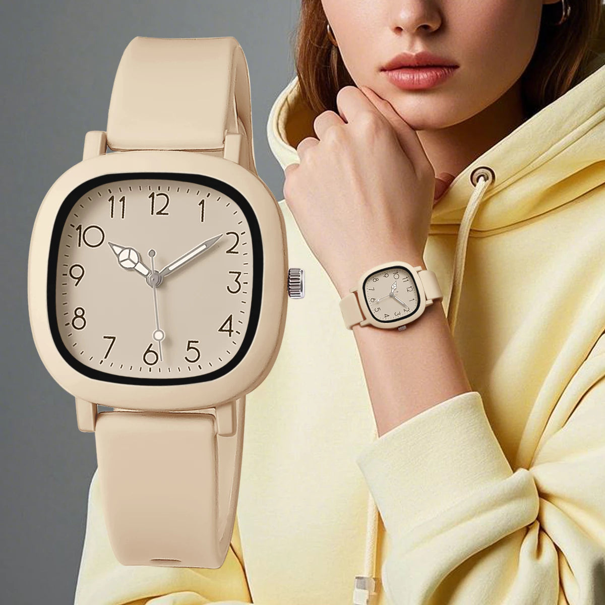 Relógio Quartz com Pulseira de Silicone